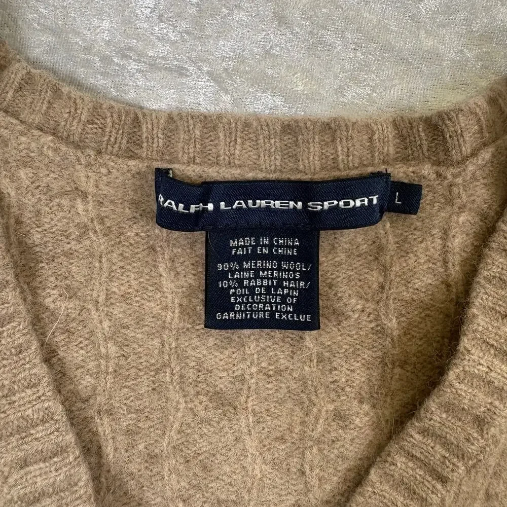 Ralph Lauren Sport Women’s Large Knitted V-Neck - Picture 3 of 7